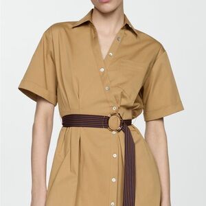 Mango Beige Belted Dress
